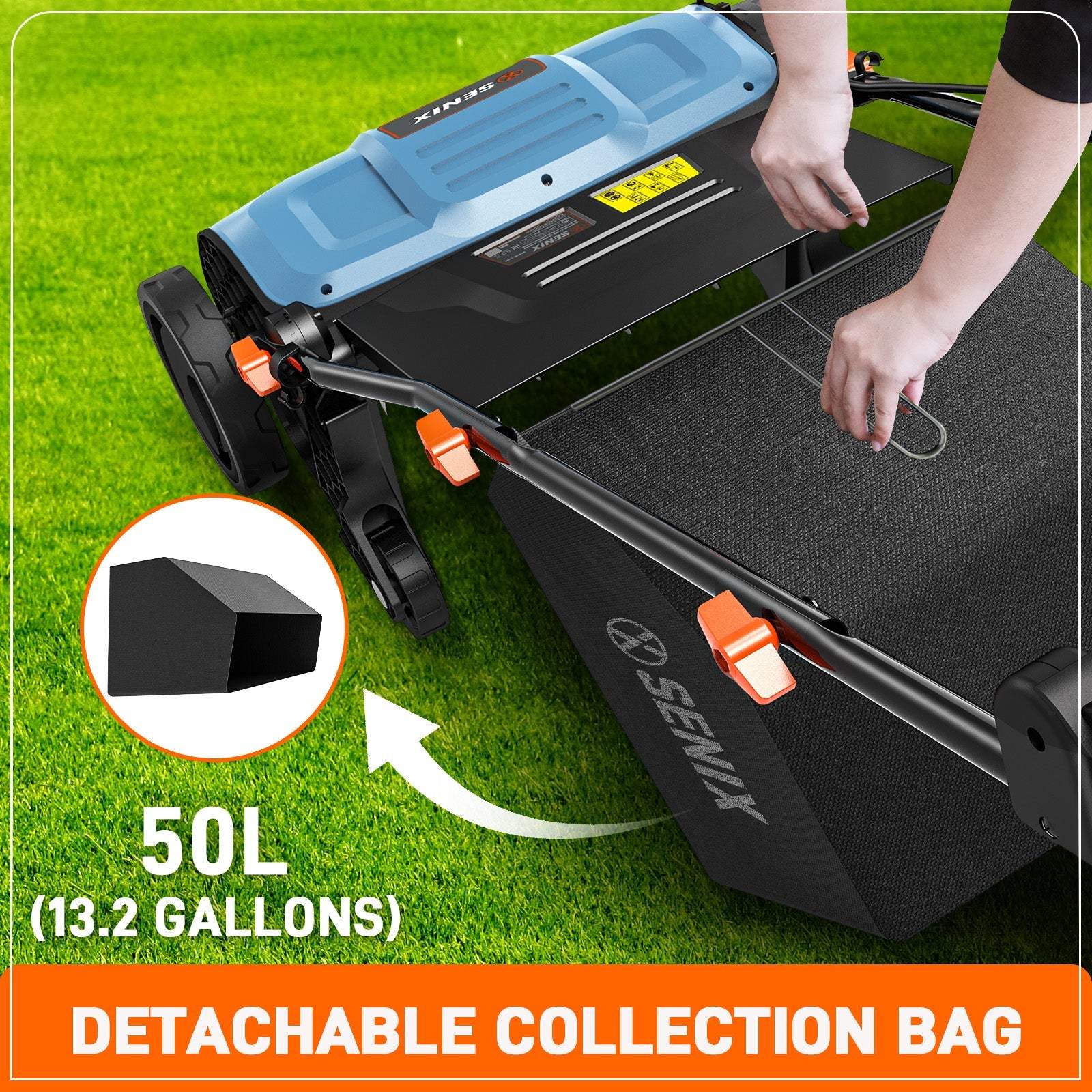 - BEHIX 50L (13.2 GALLONS) G SENIX DETACHABLE COLLECTION BAG