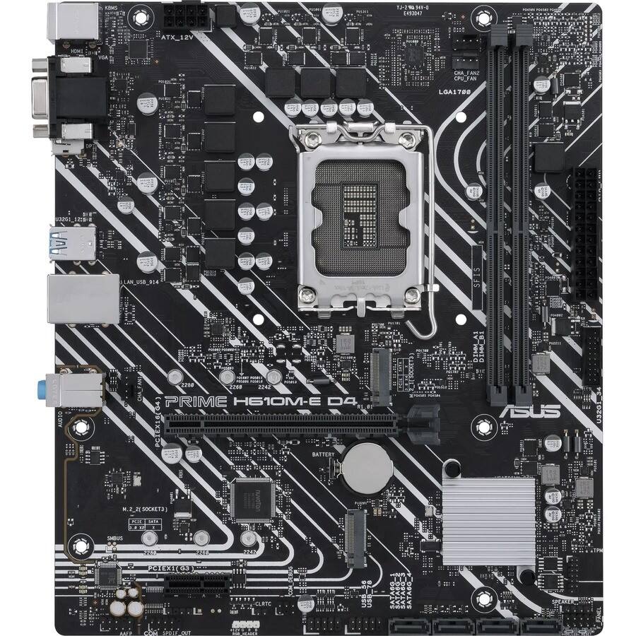 ASUS Prime H610M E D4 CSM Desktop Motherboard Intel H610 Chipset