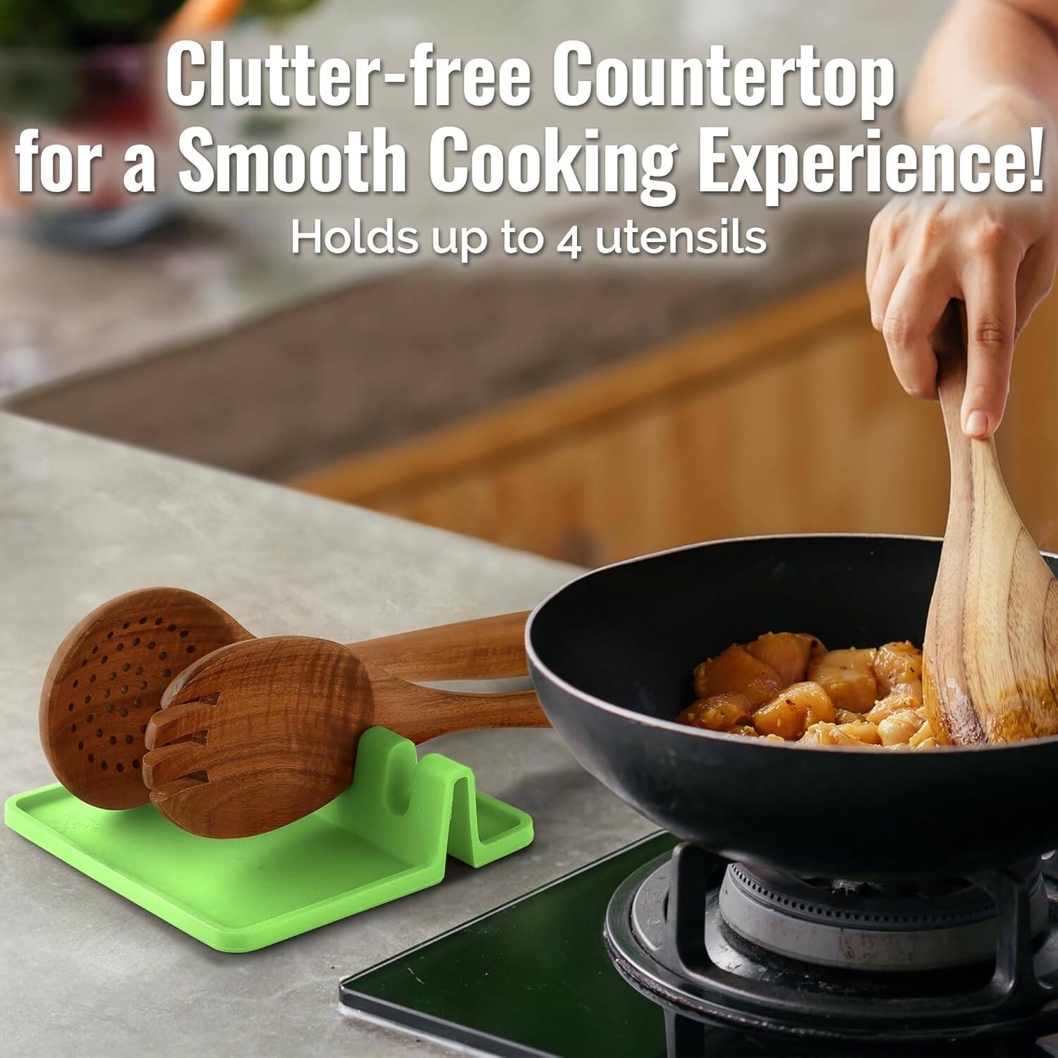 Clutter-free Countertop for a Smooth Cooking Experience!  
Holds up to 4 utensils