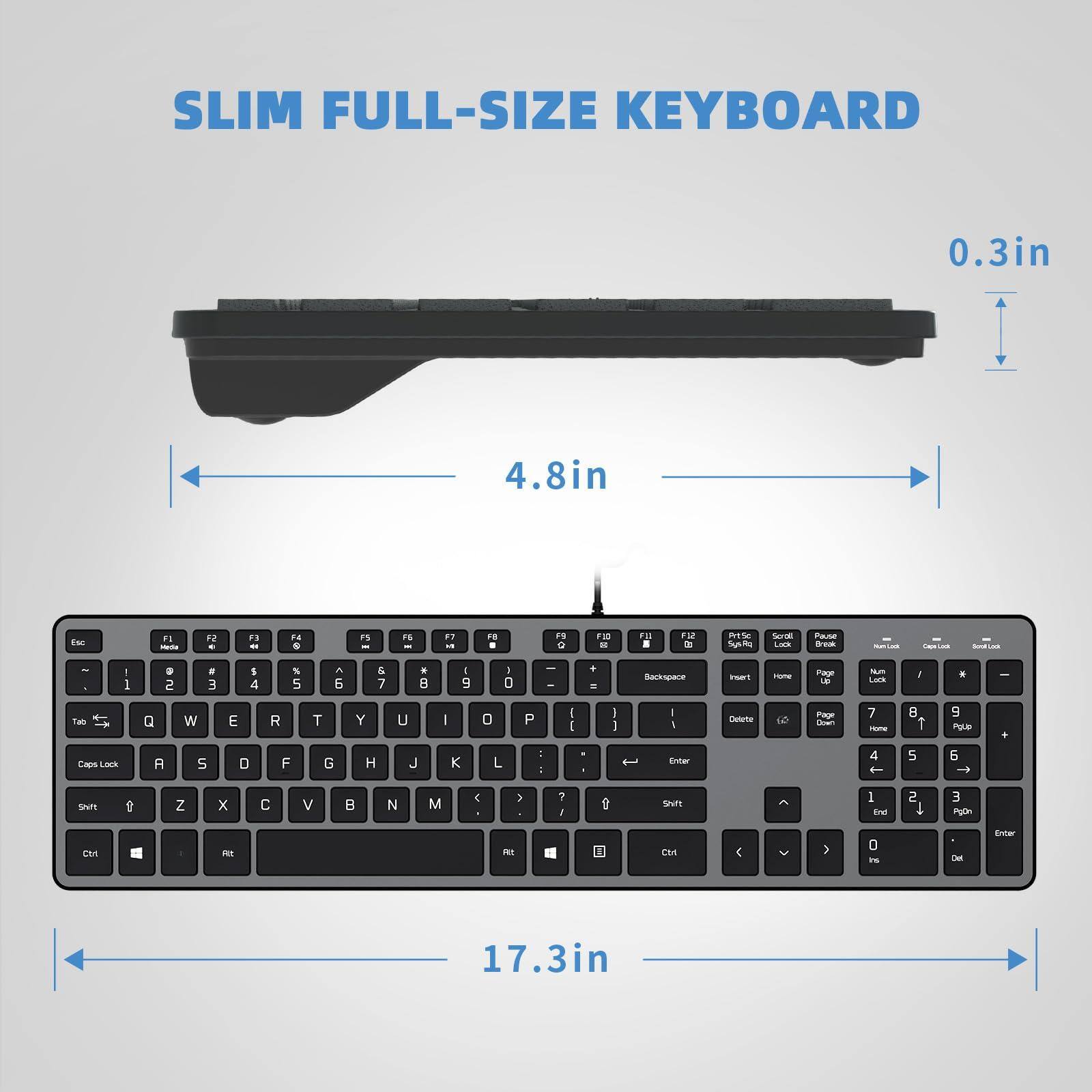 SLIM FULL-SIZE KEYBOARD

0.3in

4.8in

17.3in