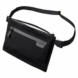 ALPAKA - 2L Crossbody Tech Organizer Bag for iPad Mini, Zip Pouch Max V2 Travel Sling Bag with Expandable Storage - Black Axoflux 210D