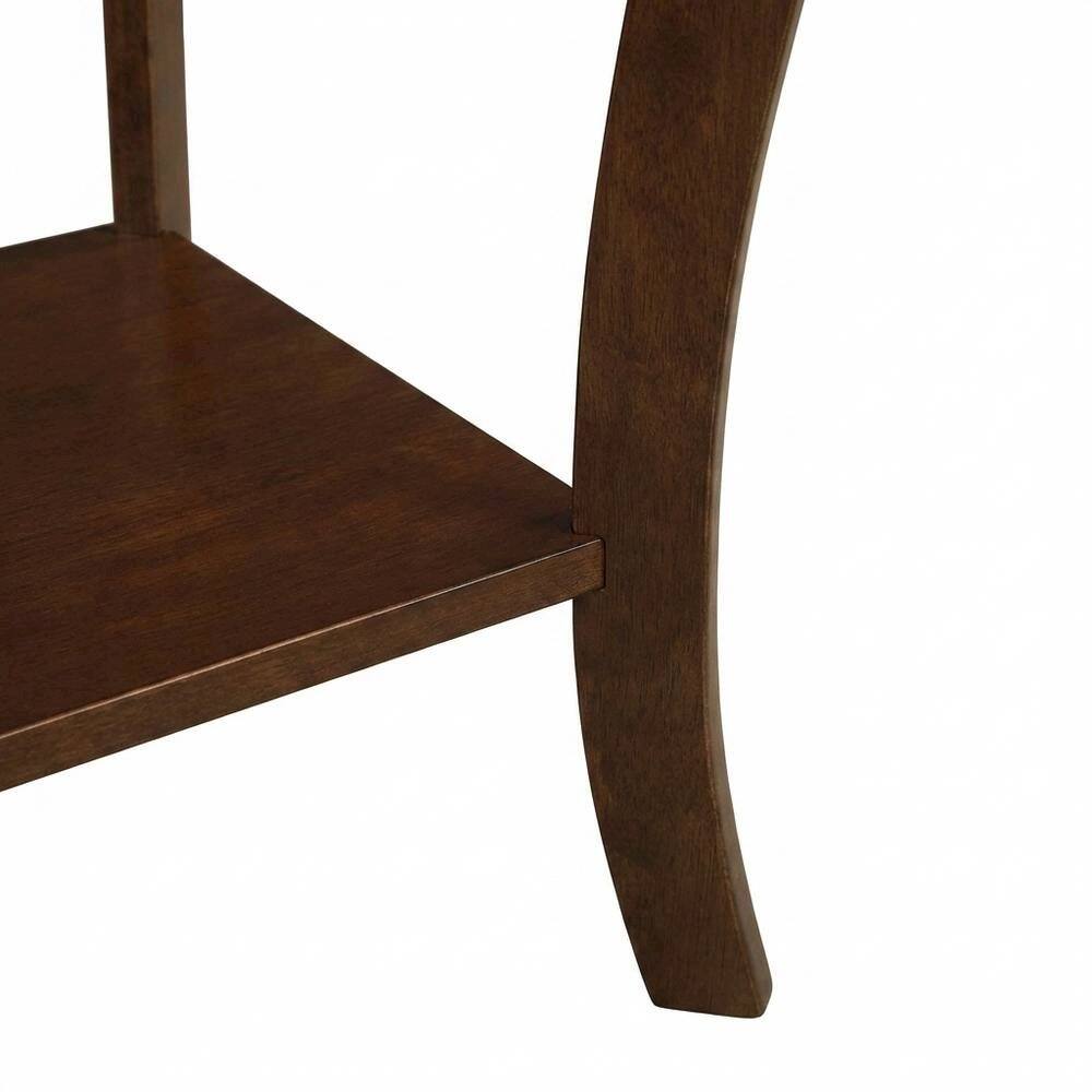 Back. FurniFact - Espresso Square End Table for Living Room and Bedroom with Modern Design - Brown.