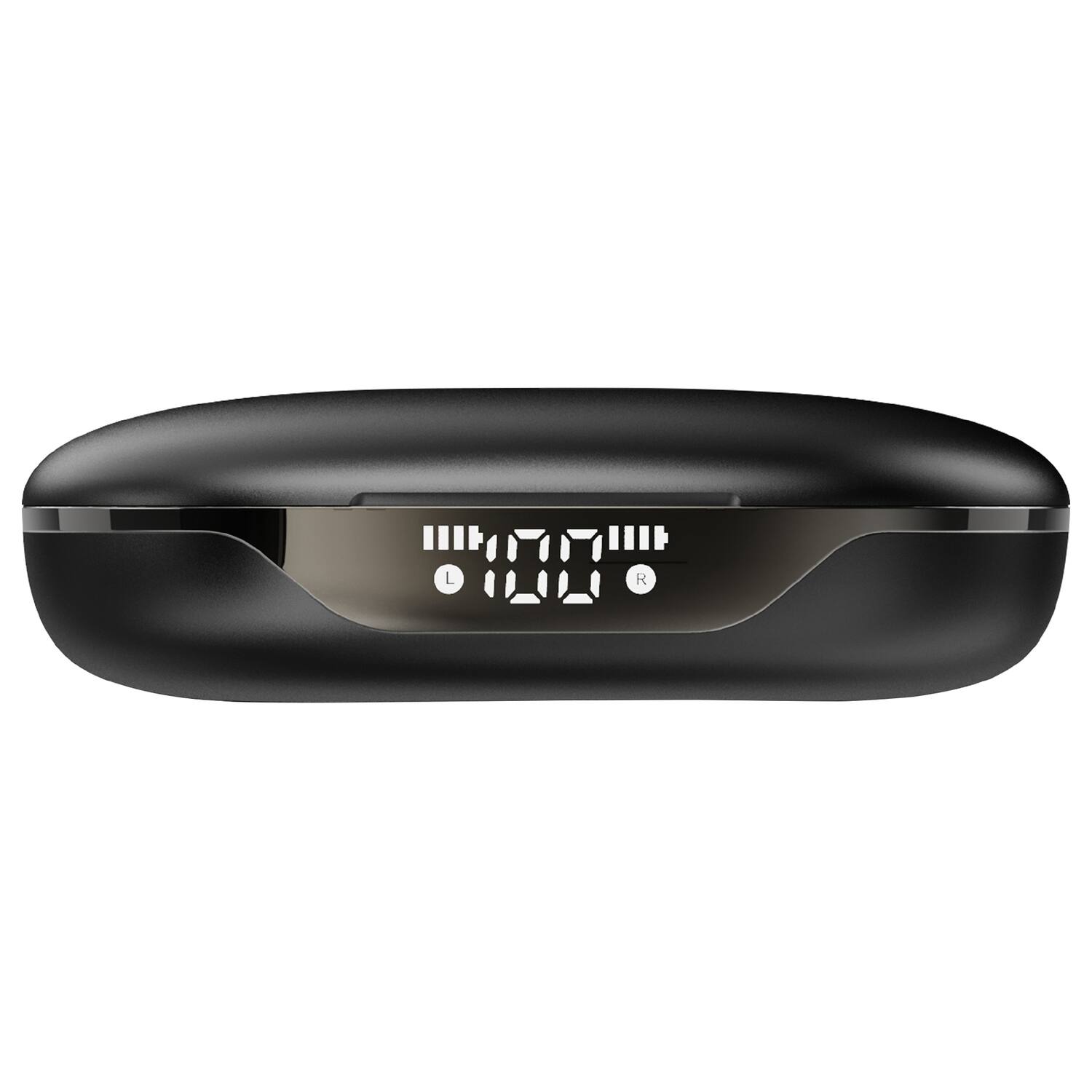 Alt View 5. RCA - WAVE-88 AI Translator TWS Bluetooth Open-Ear Earbuds, Mics, On-Ear Controls, Charging Case with Screen, 6 Hr Play Time - Black.