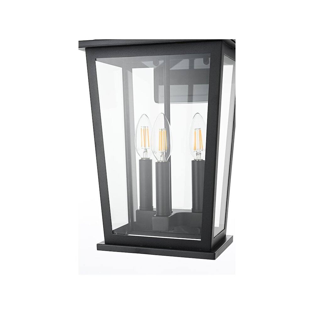 Alt View 2. Elegant Lighting - Berks 7 inch Outdoor Pendant in Black - Black.