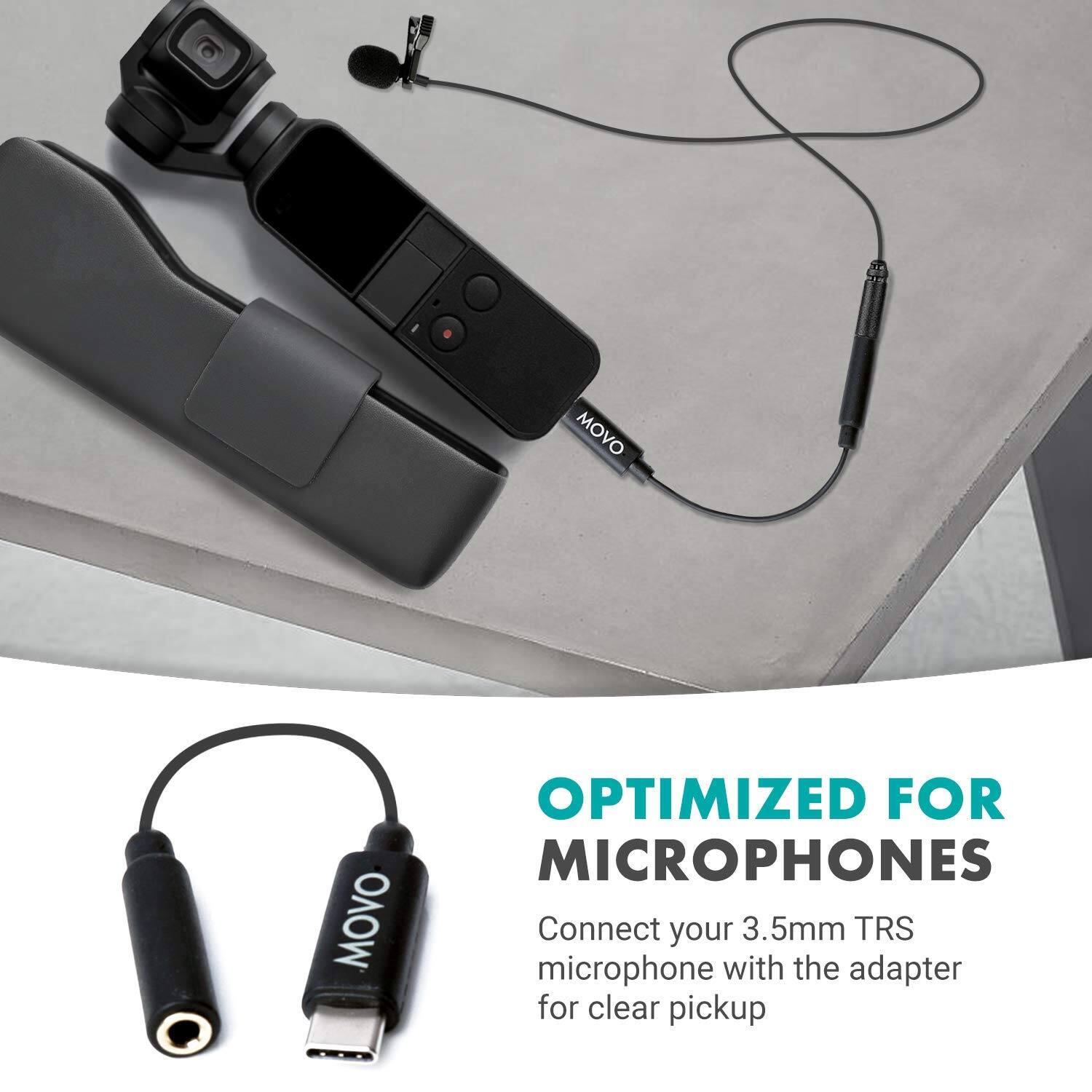 OPTIMIZED FOR MICROPHONES

Connect your 3.5mm TRS microphone with the adapter for clear pickup