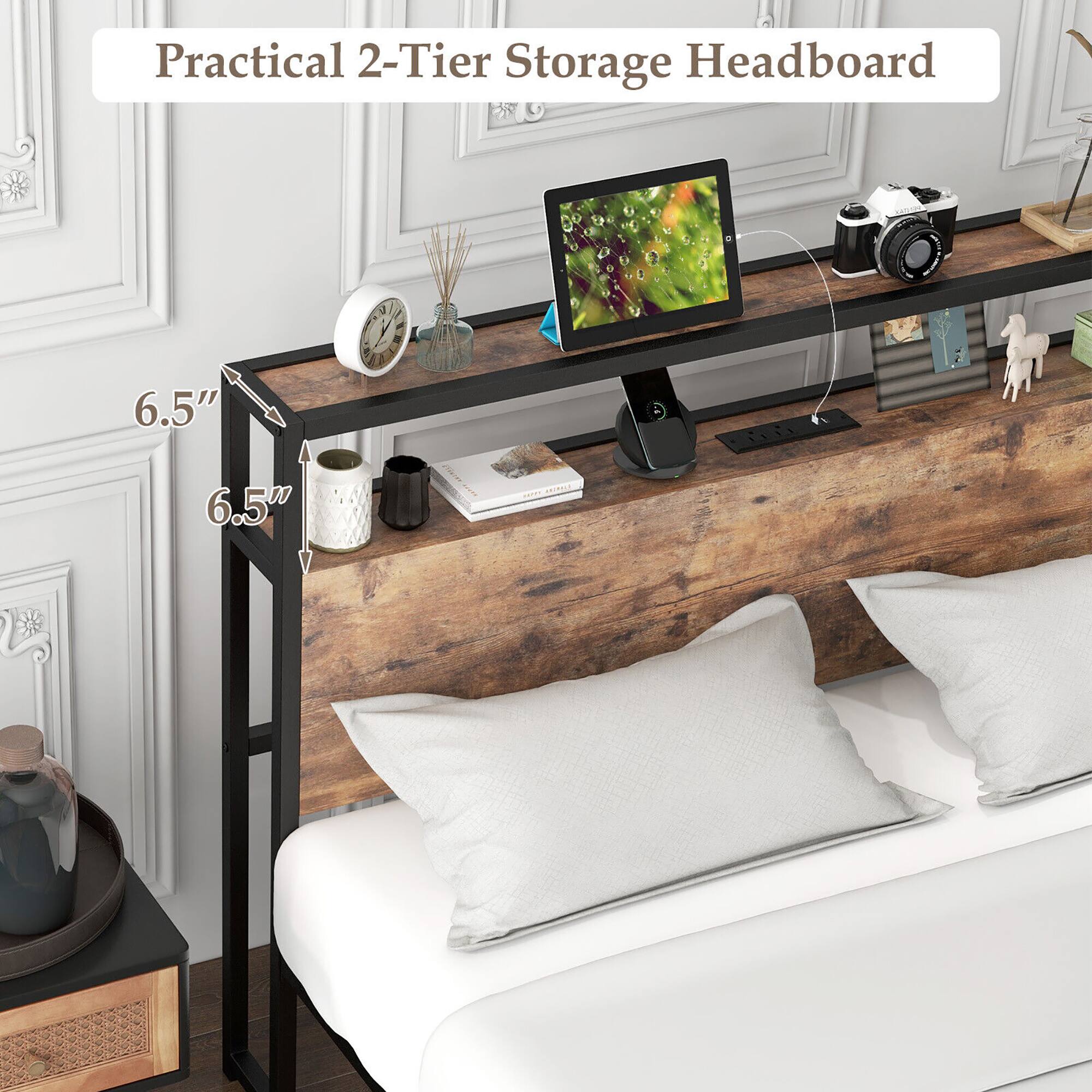 Practical 2-Tier Storage Headboard

6.5"  
6.5"