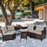 Alt View 3. Costway - 4PCS Outdoor Patio Rattan Furniture Set Cushioned Sofa Table - dark brown&Grey.