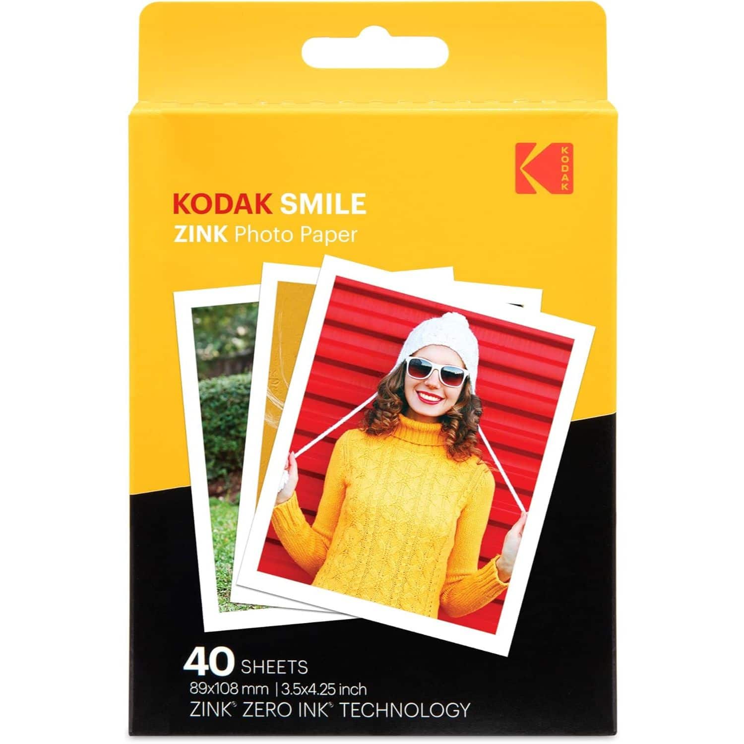 Kodak - Premium Zink Photo Paper 3.5x4.25" 40 Sheets for Smile Classic Camera - White