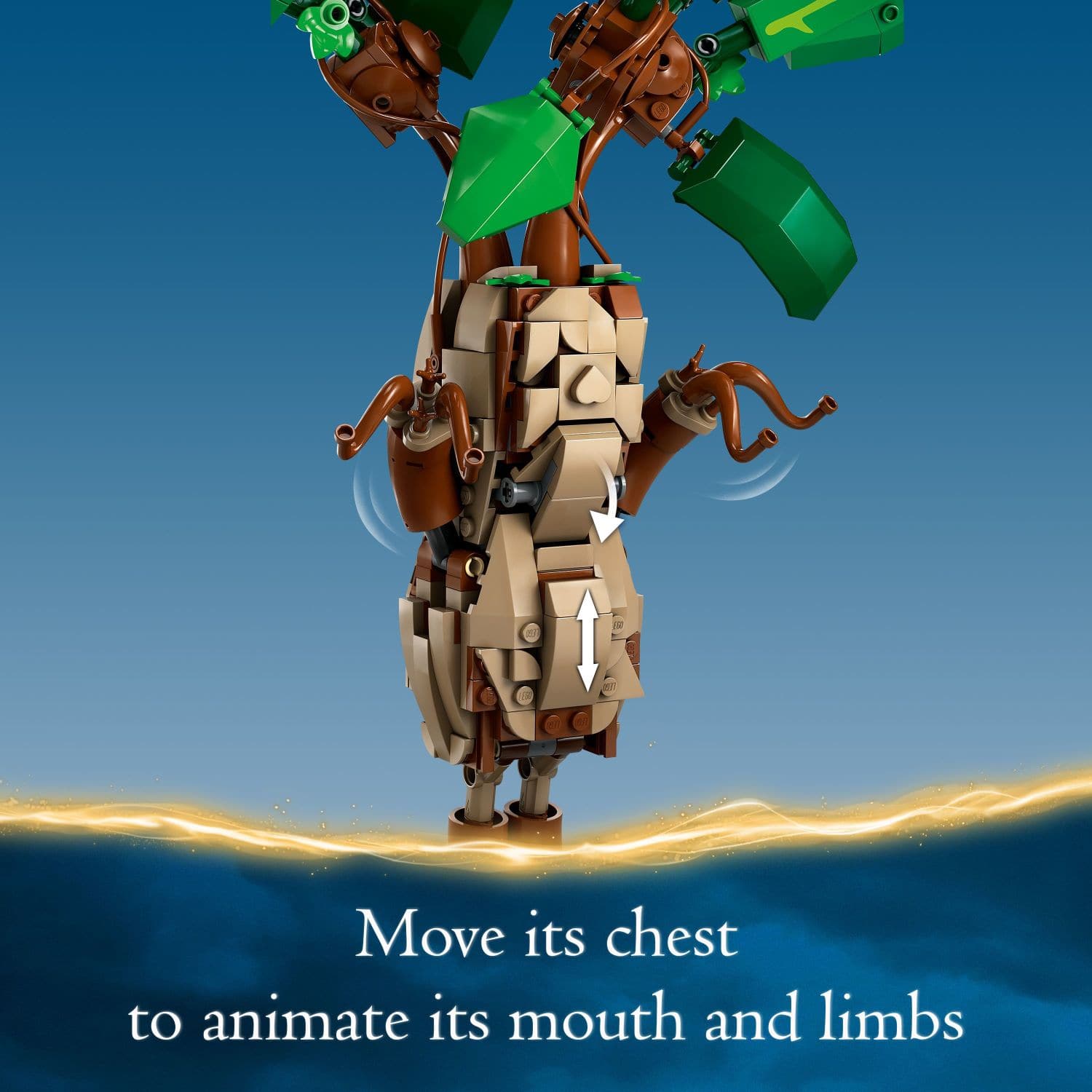 Move its chest to animate its mouth and limbs.