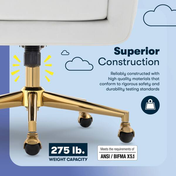 Superior Construction  
Reliably constructed with high quality materials that conform to rigorous safety and durability testing standards.  
275 lb. WEIGHT CAPACITY  
Meets the requirements of ANSI/BIFMA X5.1