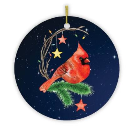 Front. OrnamentallyYou - Holiday Dream Cardinal Christmas Ornament - Multi-colored.