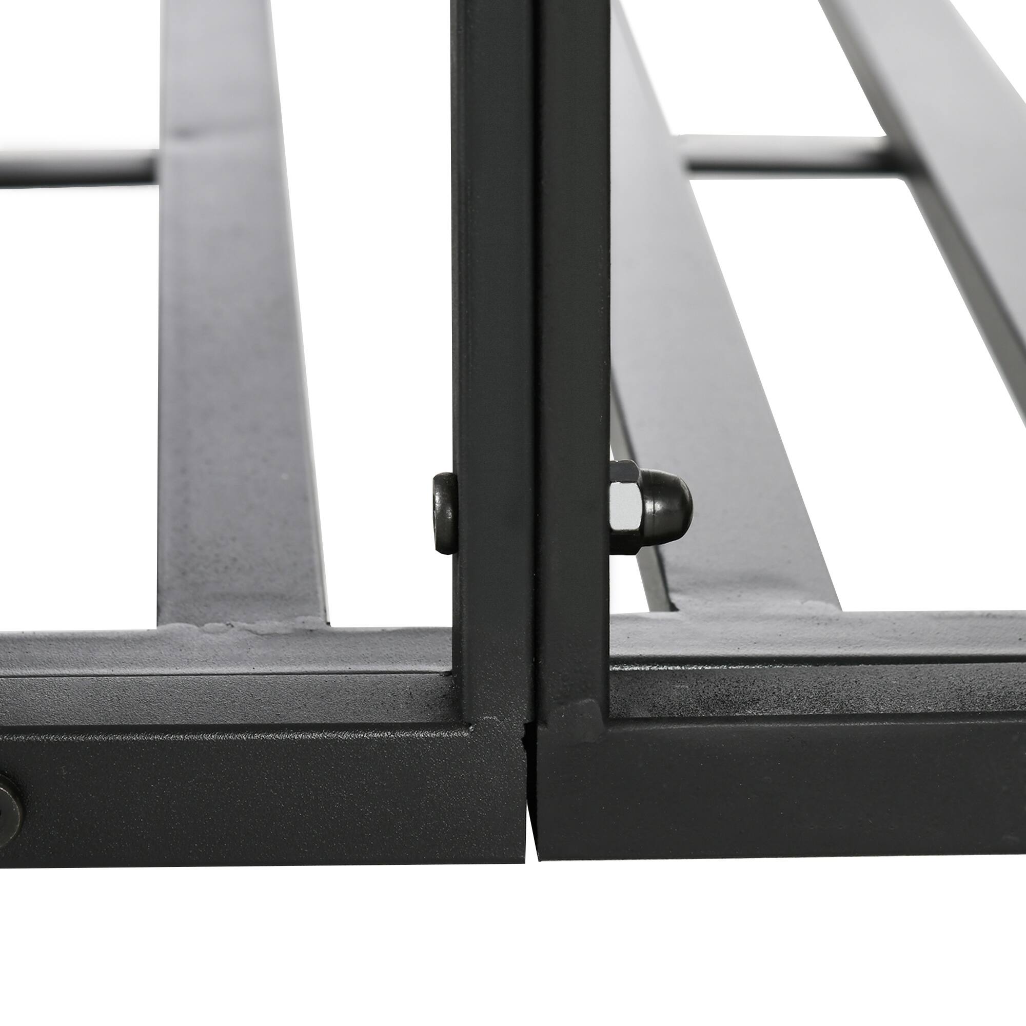Alt View 7. Outsunny - Metal Arch Backyard Garden Bridge, Safety Siderails, Arc Footbridge for Backyard Creek - Black.