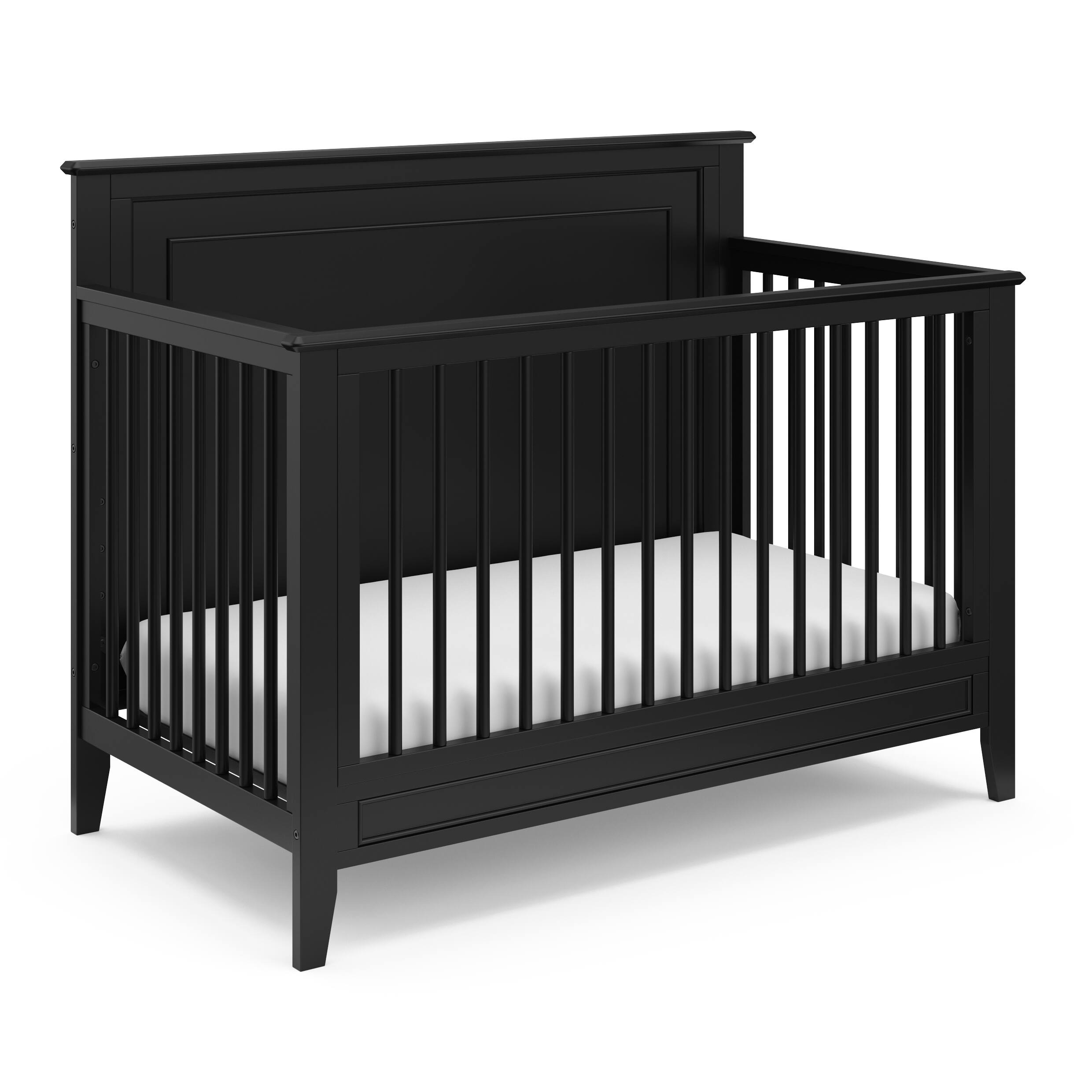 Storkcraft - Solstice 5-in-1 Convertible Crib - Black - Front_Zoom