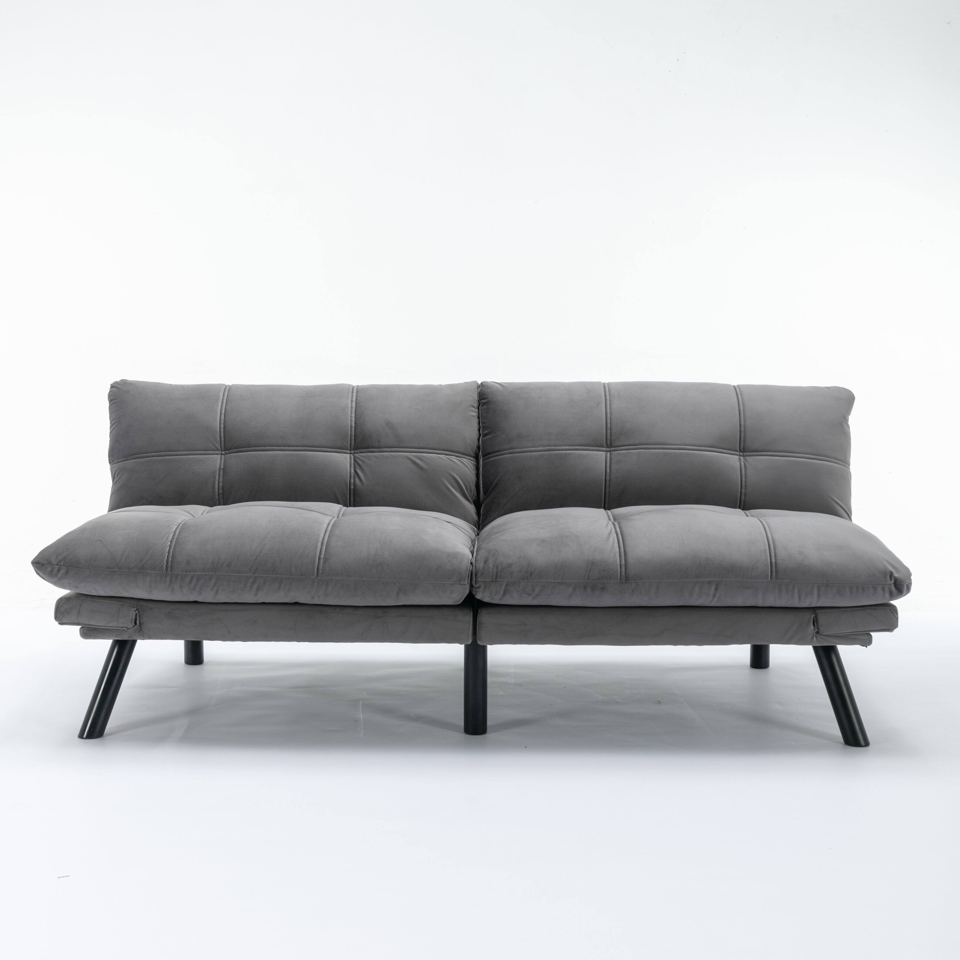 Alt View 1. Tiramisubest - Convertible Foldable Modern Sofa Bed,Futon Lazy Sofa Bed,Comfy Small Couch for Living Room and Bedroom,Light Grey - LIGHT GREY.