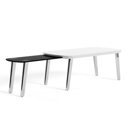 Front. Furniture of America - Jax Wood Nesting Coffee Table in White and Black - White.