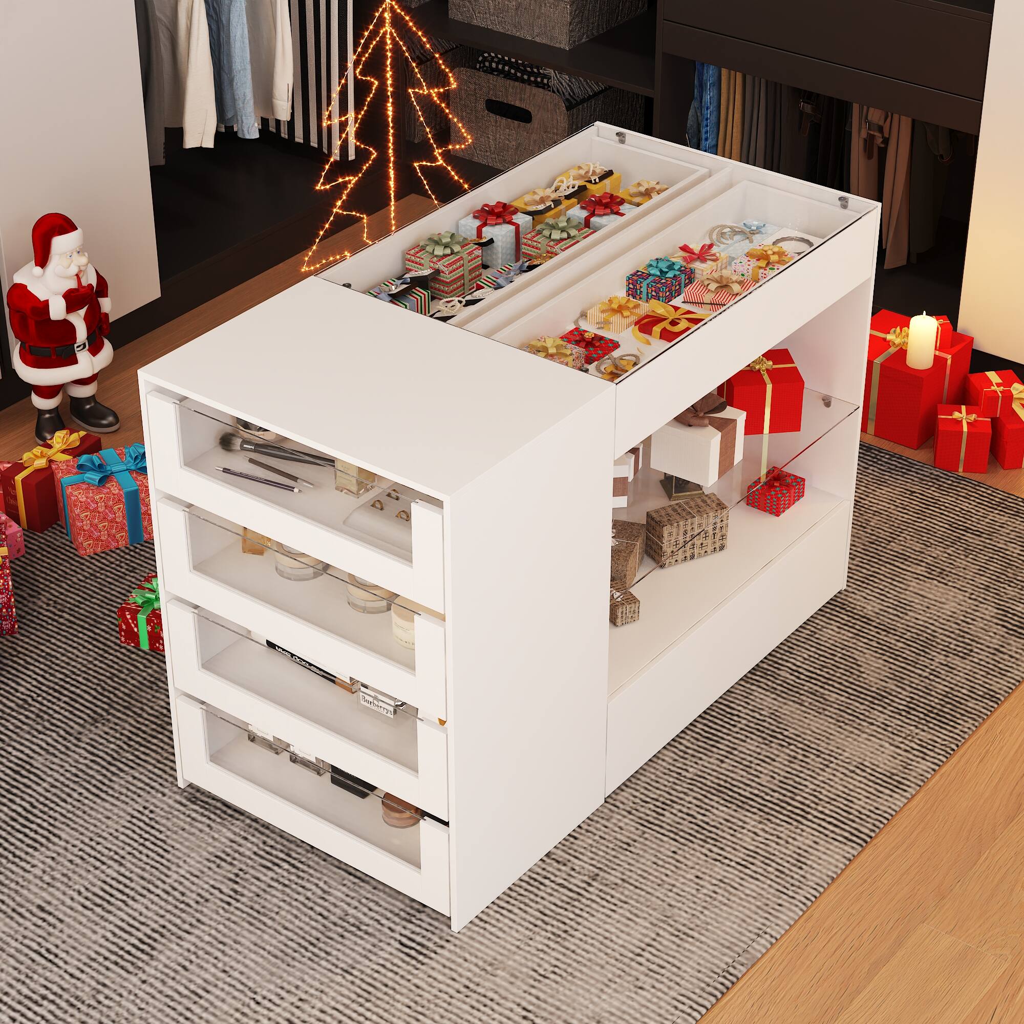 Angle. FUFU & GAGA - FUFU&GAGA Multi - Functional Bedroom Dresser – Your All - In - One Storage Haven - White.