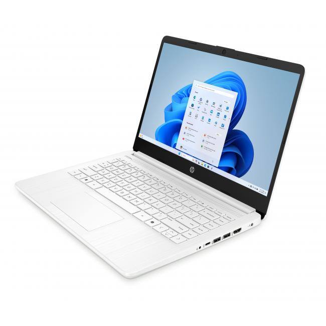 Alt View 4. HP - HP 14" HD Touchscreen Notebook Intel N150 4GB RAM 128GB SSD +  Wireless Mouse + Microsoft 365 - Snowflake White.