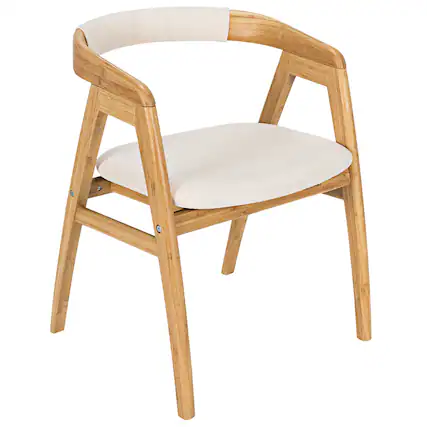 Front. Costway - Costway Leisure Bamboo Chair Dining Chair w/ Curved Back & Anti-slip Foot Pads - Natural.