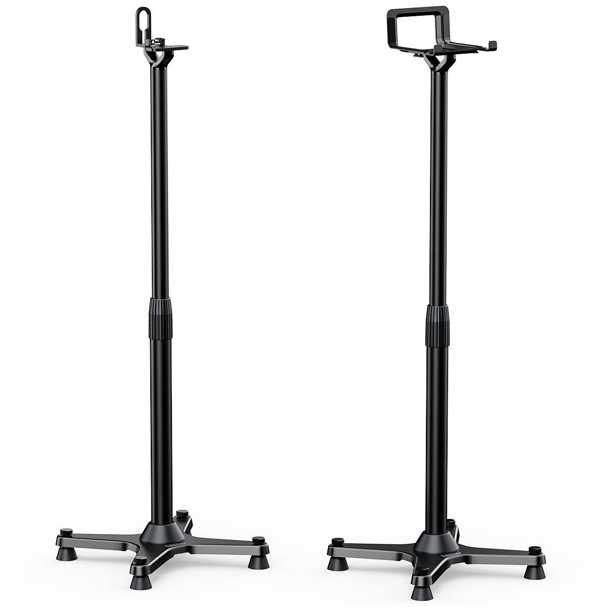Front. ErgoAV - Sonos Speaker Stands - Adjustable height - Black.