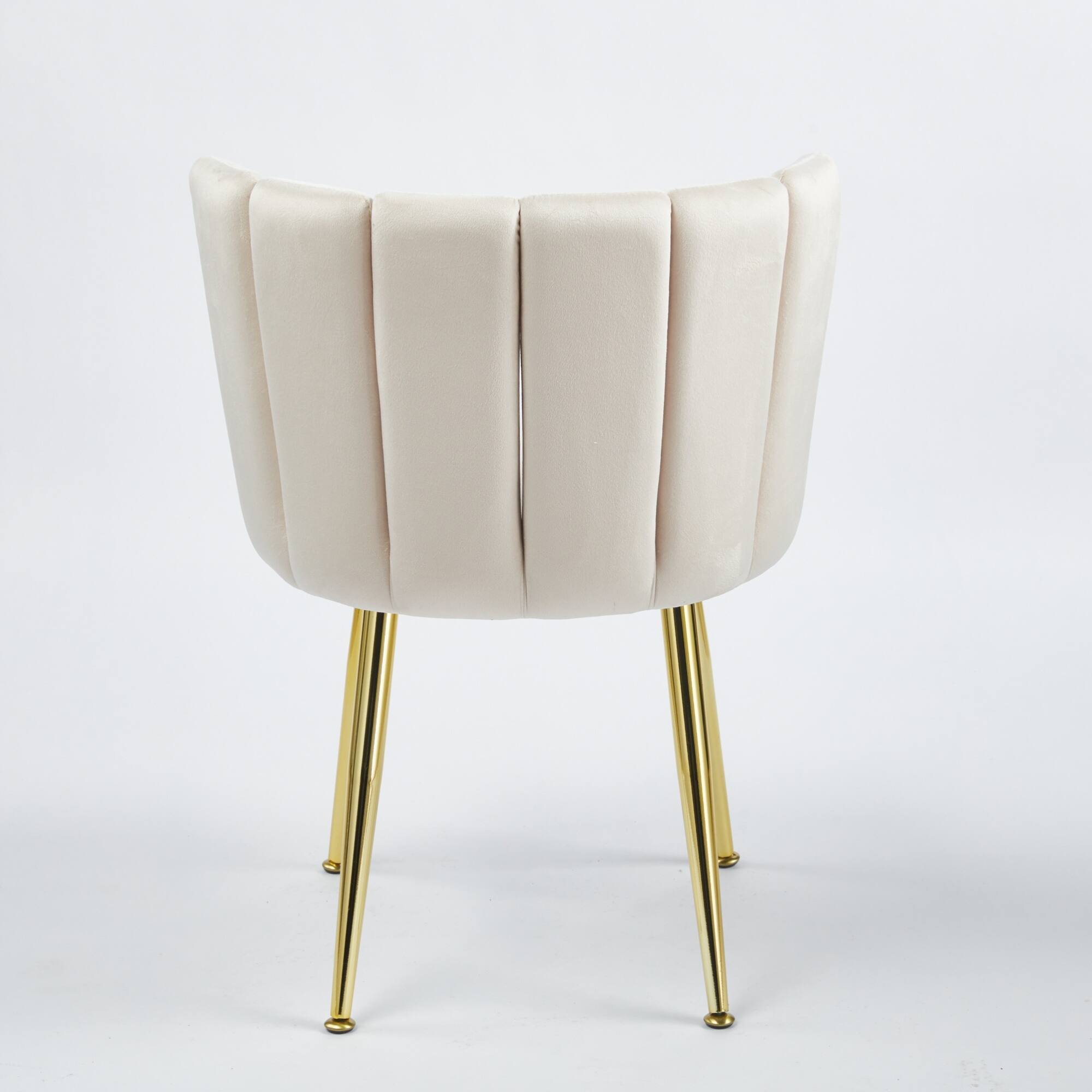 Alt View 1. GOODSILO - Elegant Velvet Dining Chairs Set of 2 with Golden Iron Legs for Modern Living Spaces - White.