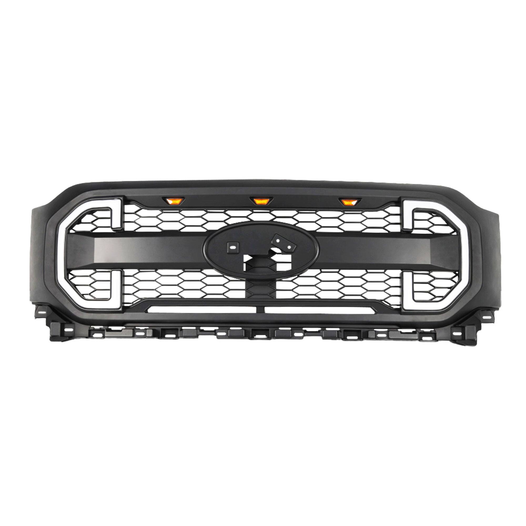 Alt View 5. AMERICAN MODIFIED - AMERICAN MODIFIED Raptor Style Mesh Grille Compatible with 2021-2023 Ford F150 - Matte Black.