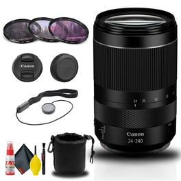 Canon - RF 24-240mm f/4-6.3 IS USM Lens (3684C002) + Filter + Lens Pouch Base Bundle - Black