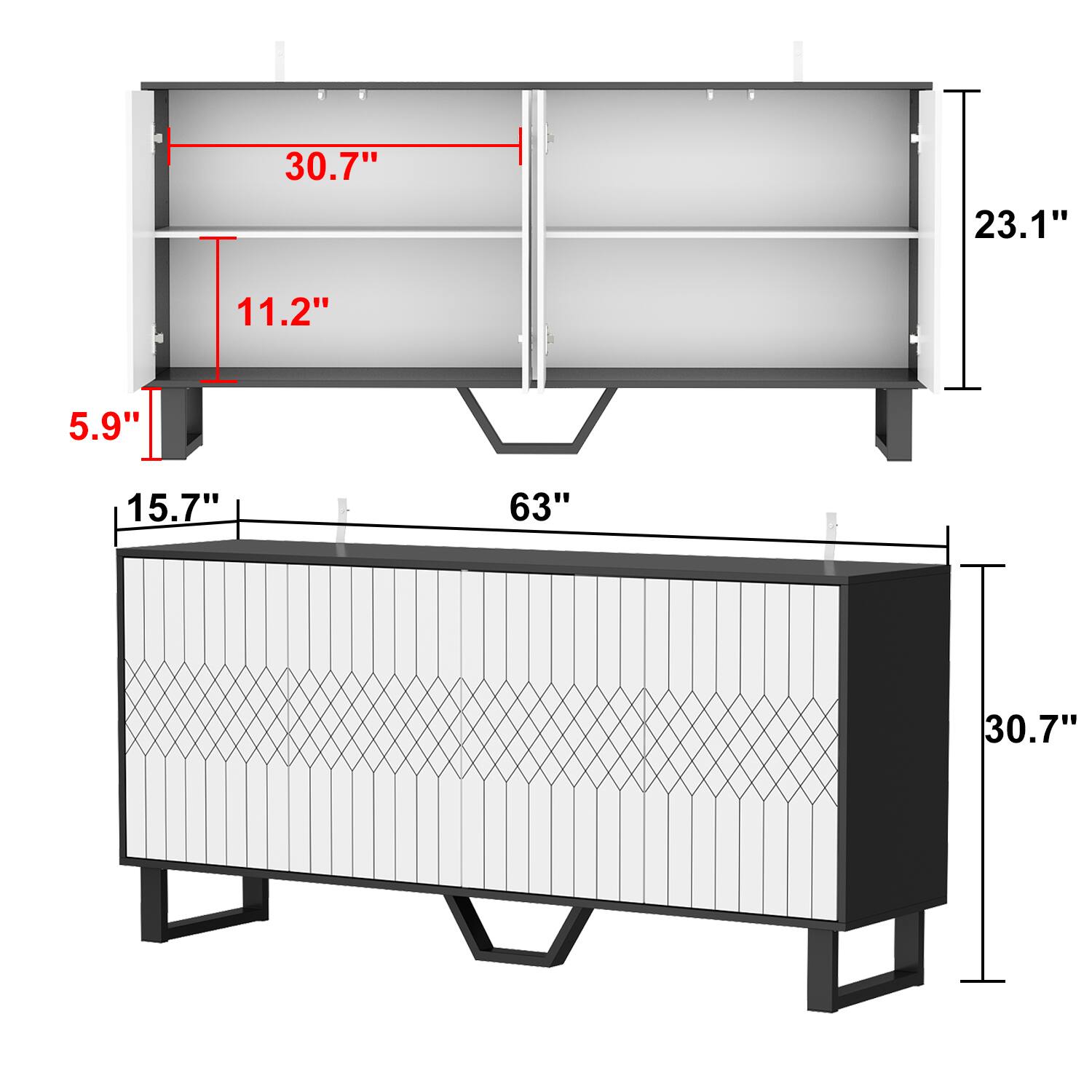 30.7", 23.1", 11.2", 5.9", 15.7", 63", 30.7"