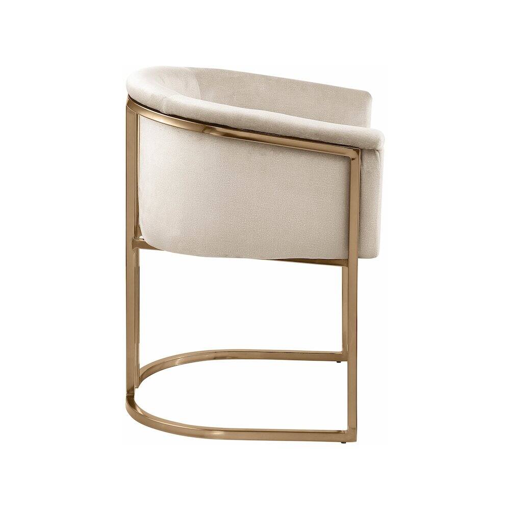 Alt View 3. Meridian Furniture - Tierra Cream Velvet Dining Chair - Beige.