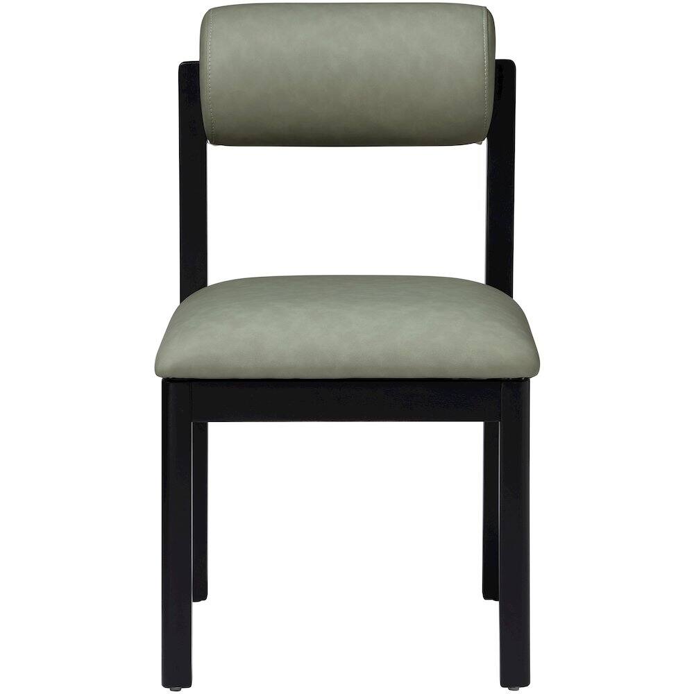 Alt View 2. Meridian Furniture - Roundhill Green Vegan Leather Upholstered Dining Chair, Set of 2 - Green.