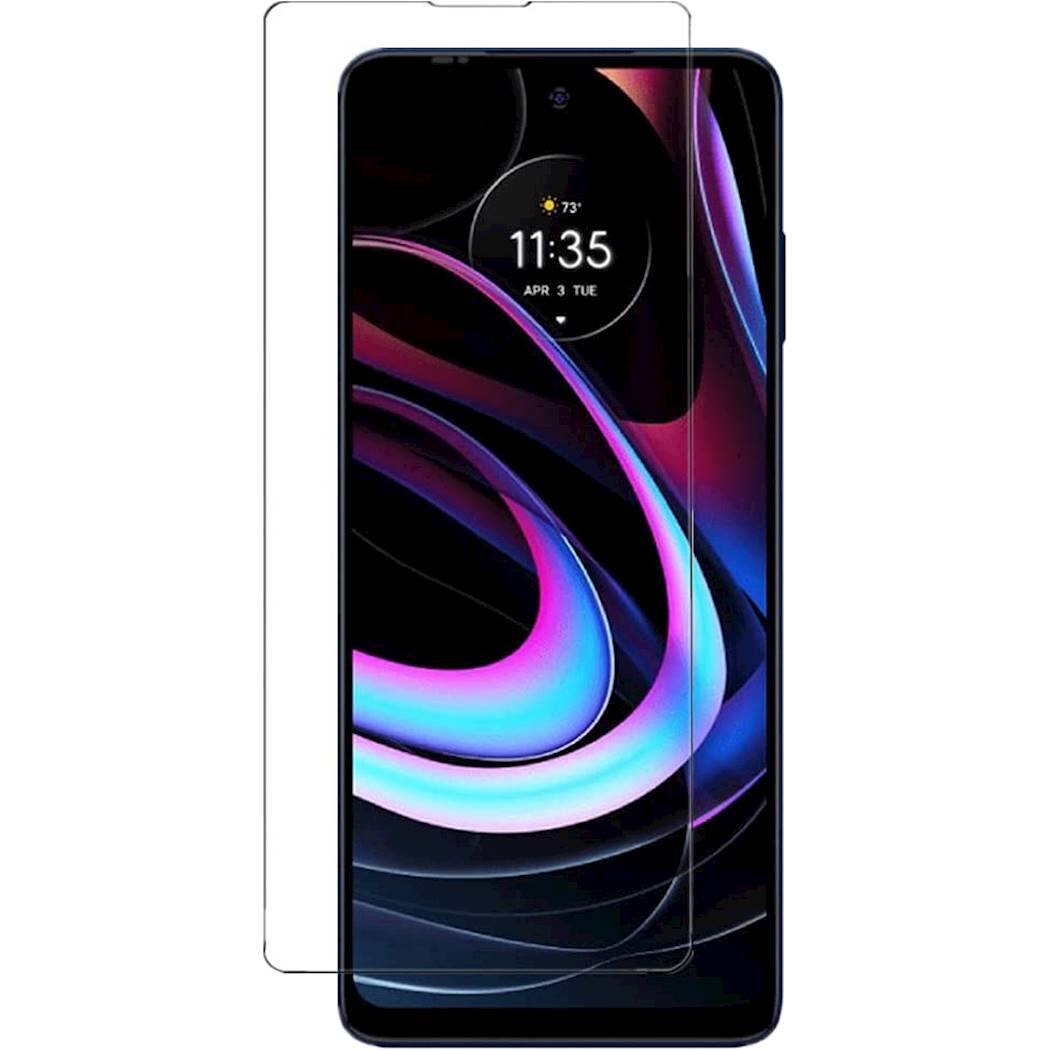 Angle. SaharaCase - ZeroDamage Tempered Glass Screen Protector for Motorola Edge (2021) - Clear.