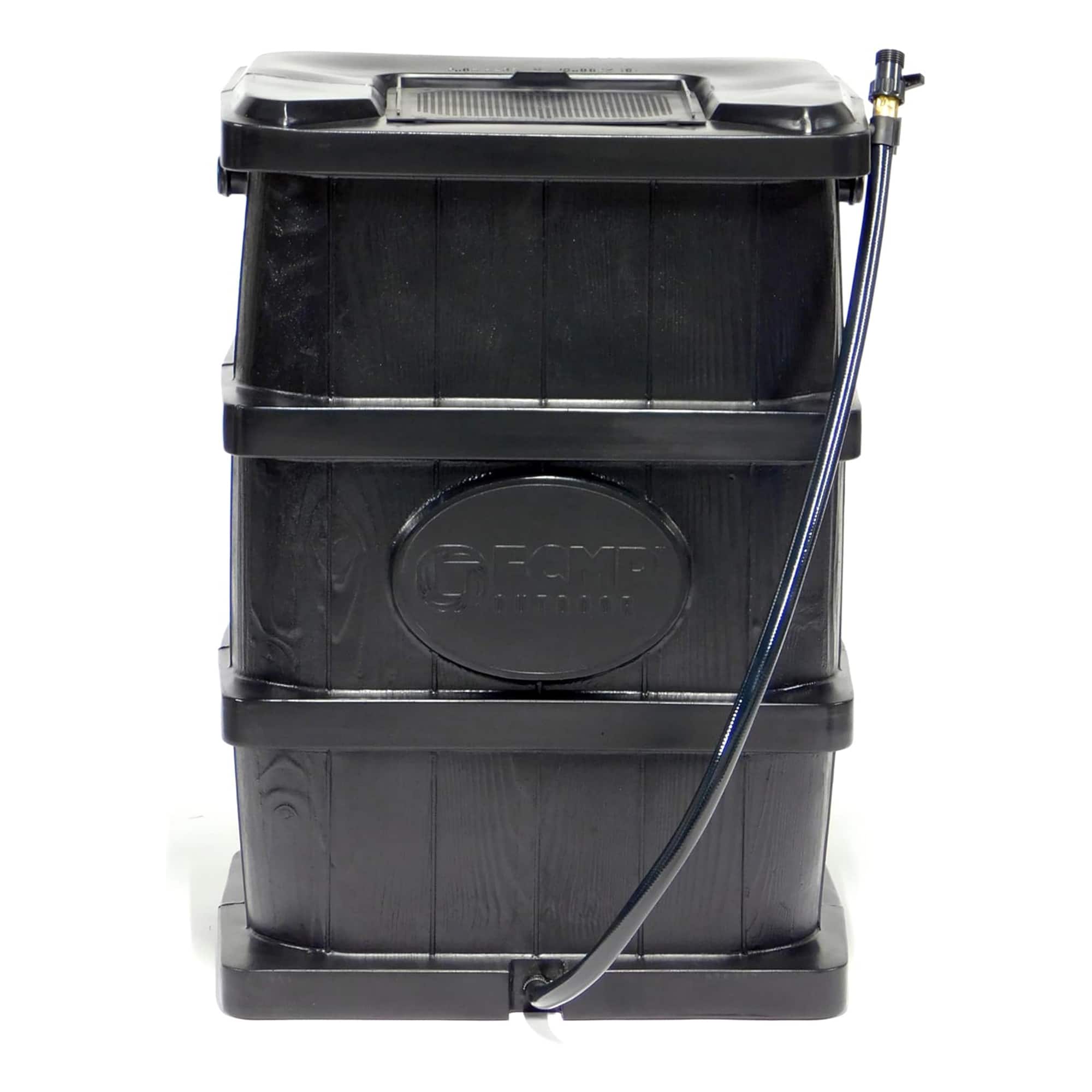 FCMP Outdoor - Wood Grain Rain Water Catcher Barrel with Flat Back Design - Black price history on PriceWatchPro