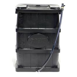 FCMP Outdoor - Wood Grain Rain Water Catcher Barrel with Flat Back Design - Black
