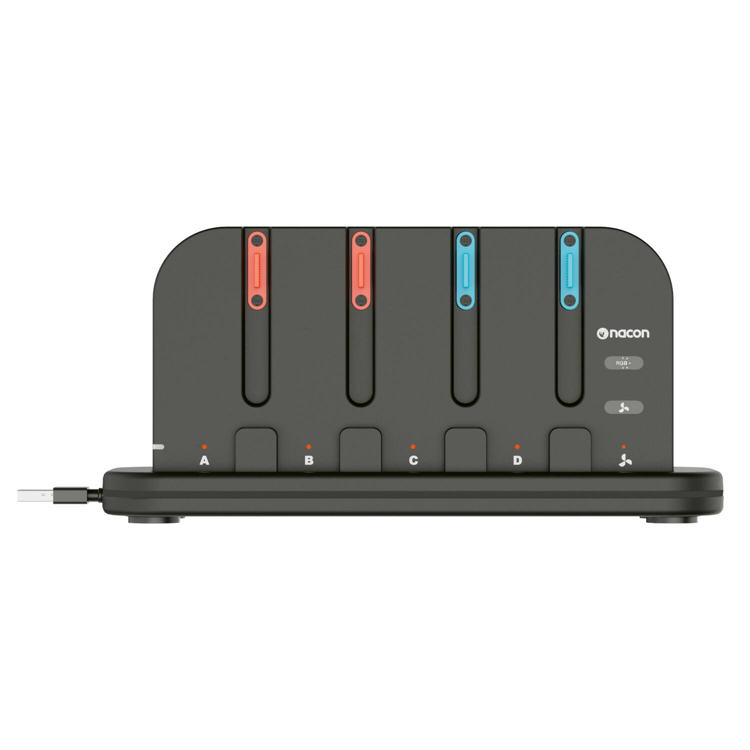 Alt View 1. Nacon - Multicharge RGB Dock Station for Nintendo Switch 2/1 Joy-Con - Black.