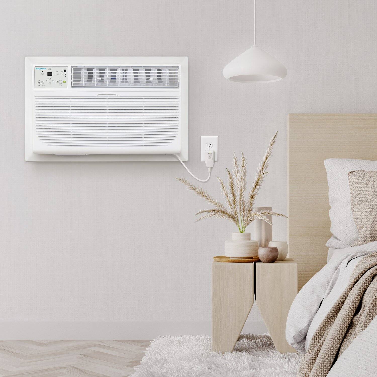 Alt View 26. Keystone - 10,000 BTU 450 Sq. Ft. 230V Through-the-Wall Air Conditioner with 10,600 BTU Supplemental Heat Function - White.