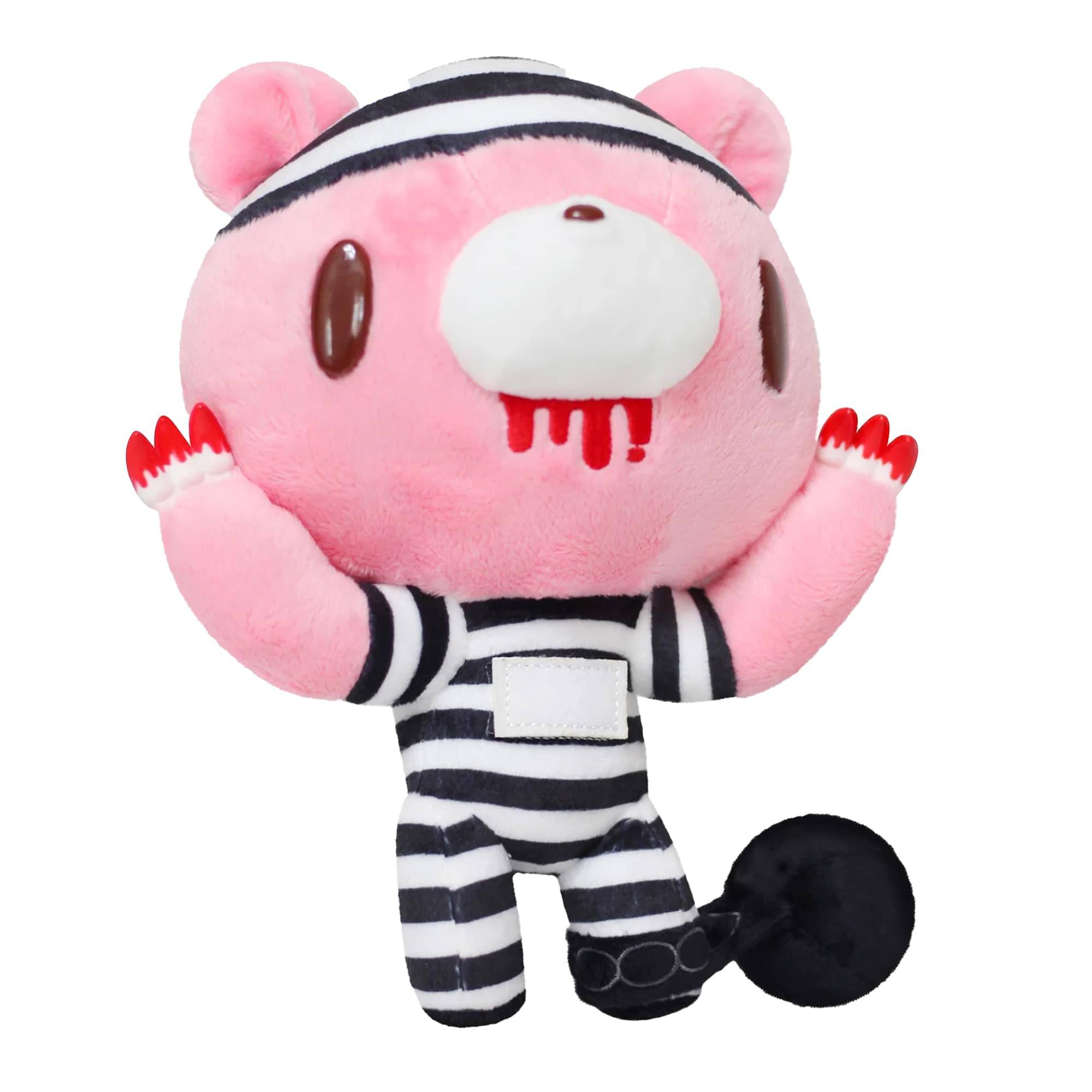 Alt View 2. Great Eastern - Gloomy Bear Orange Convict 8 Inch Collector Plush - Orange.