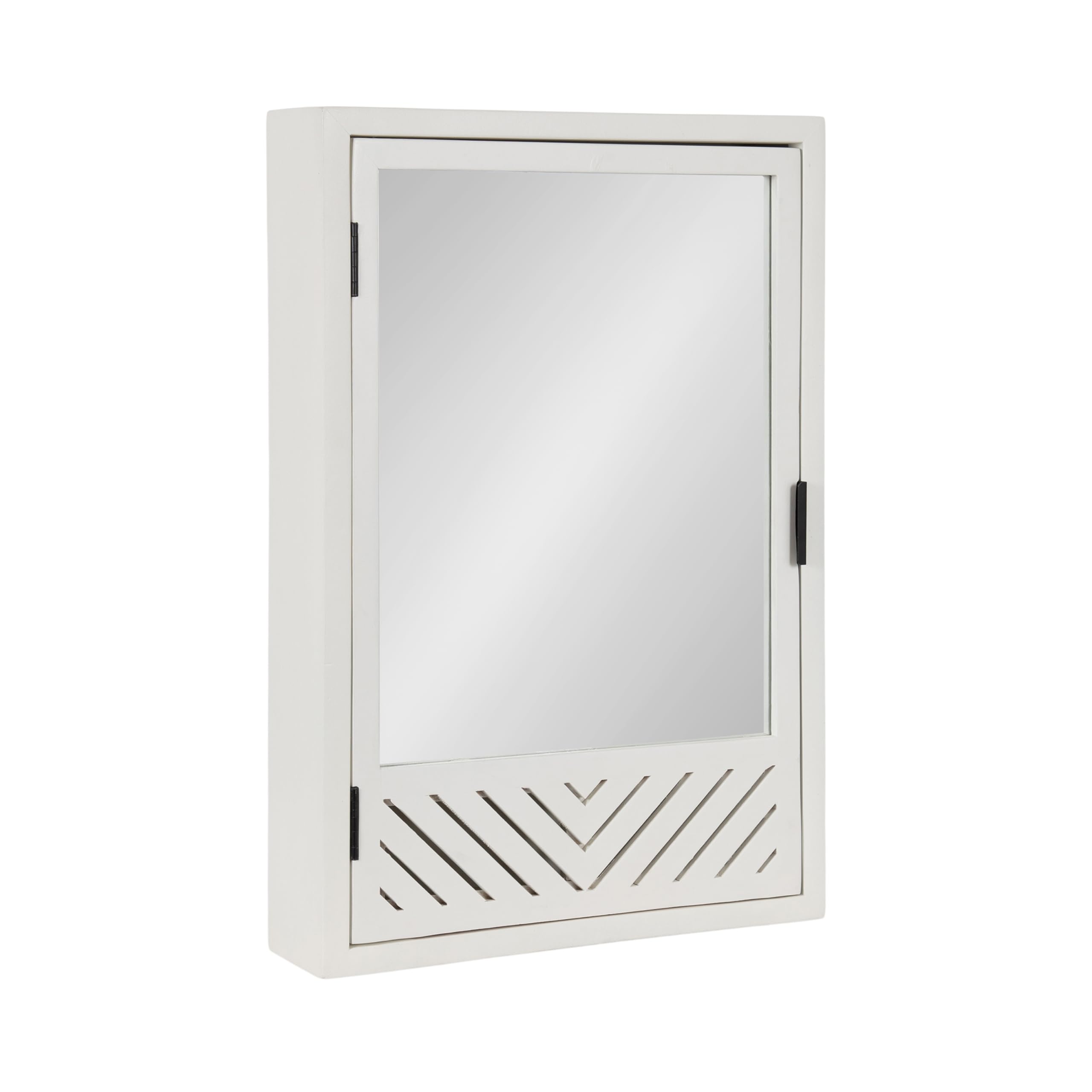 Front. Empire DigiLabs - Mezzeta Decorative Modern Rectangle Bathroom Cabinet With Mirror 20 X 5 30 Wooden Storage For Bath Or Over-... - White.