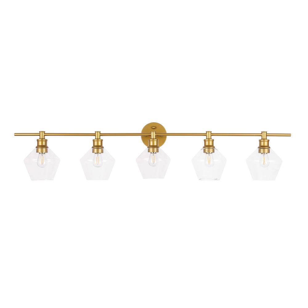 Alt View 1. Living District - Gene 5 light Brass and Clear glass Wall sconce - Brass And Clear Glass.