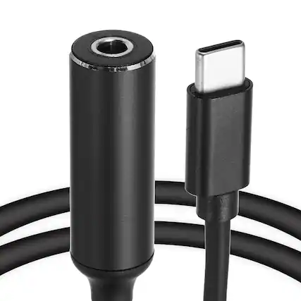 Front. Unique Bargains - 0.6FT USB C to DC 4.8x1.7mm PD Charging Cable, 5/9/20V 65W 3.25A, for Router, Camera, TV Box, Desk Lamp - Black.