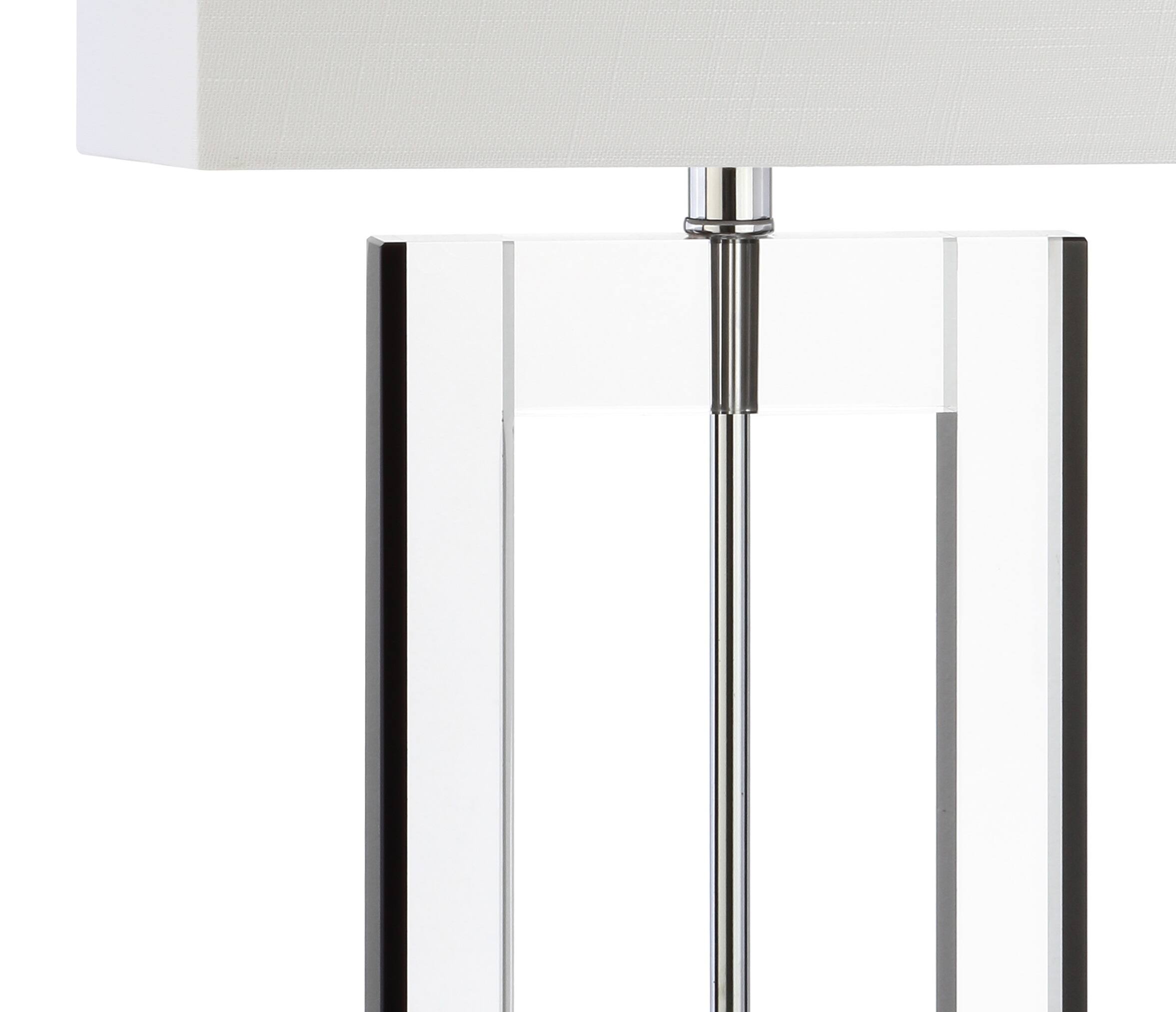 Alt View 6. Jonathan Y - Parish 26" Crystal LED Table Lamp, Clear/Black - Clear/Black.