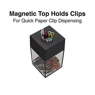 Magnetic Top Holds Clips  
For Quick Paper Clip Dispensing