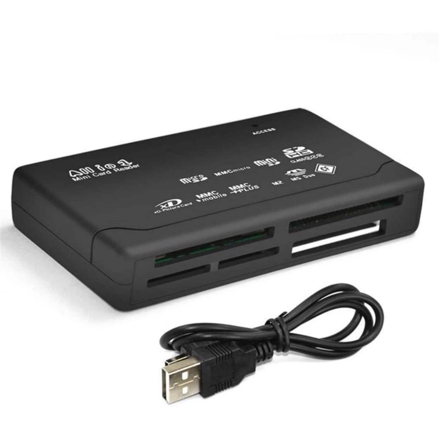 Sanoxy - USB 2.0 All-in-1 CF xD SD MS SDHC Memory Card Reader - Black