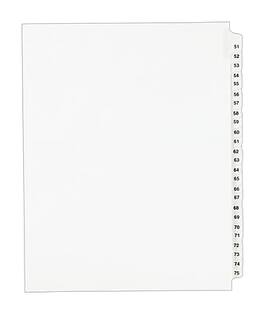 Avery - Style Numeric 51-75 Paper Dividers, 25 Tabs - White