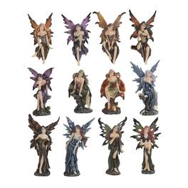 FC Design - 12-PC Mini Fairy with Multi Poses 5"H Miniature Fairy Figurine Set Computer Desk Tabletop Home Decor Gift - Multi-Color