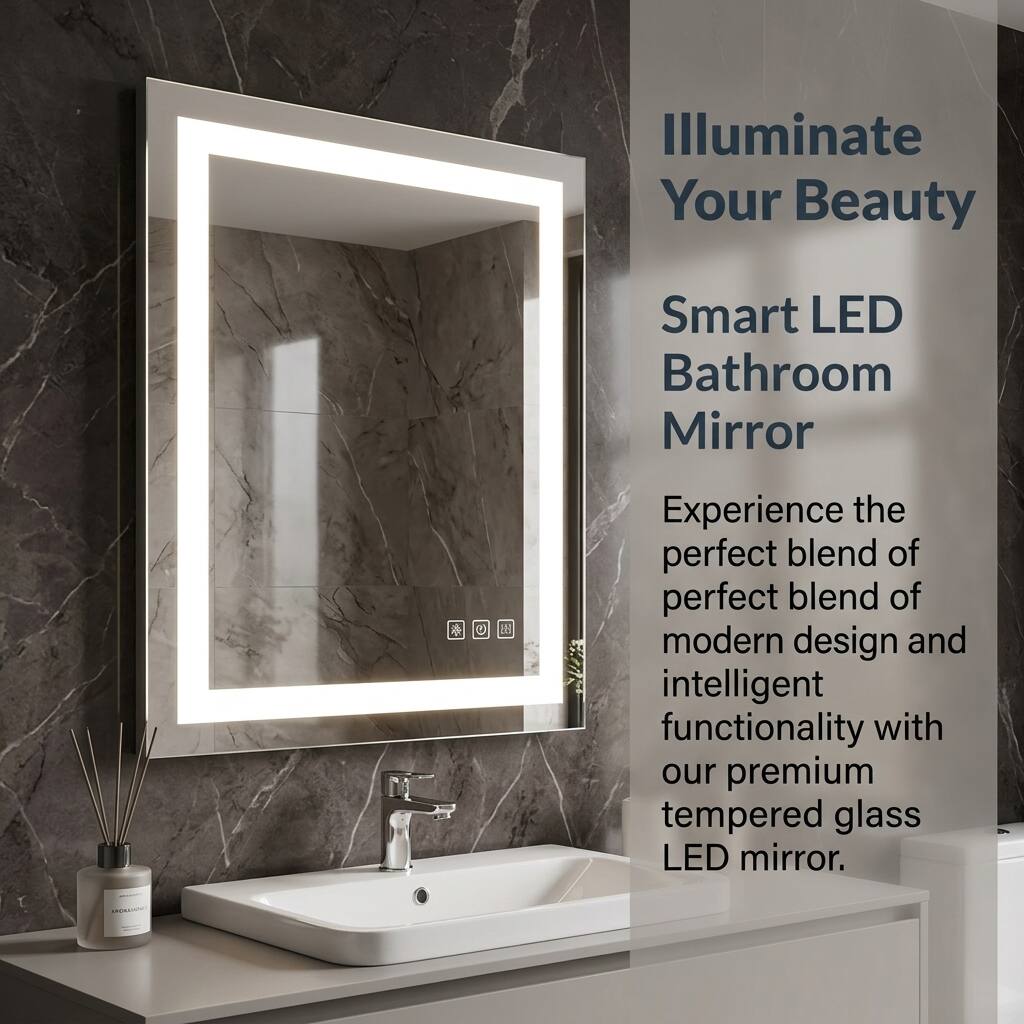 Illuminate Your Beauty

Smart LED Bathroom Mirror

Experience the perfect blend of modern design and intelligent functionality with our premium tempered glass LED mirror.