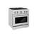 Front. ZLINE - ZLINE 30 in. Select Dual Fuel Satin Steel Range w/ 4 Brass Burners & Convection Oven (HDRS-BR-30) - Stainless Steel.