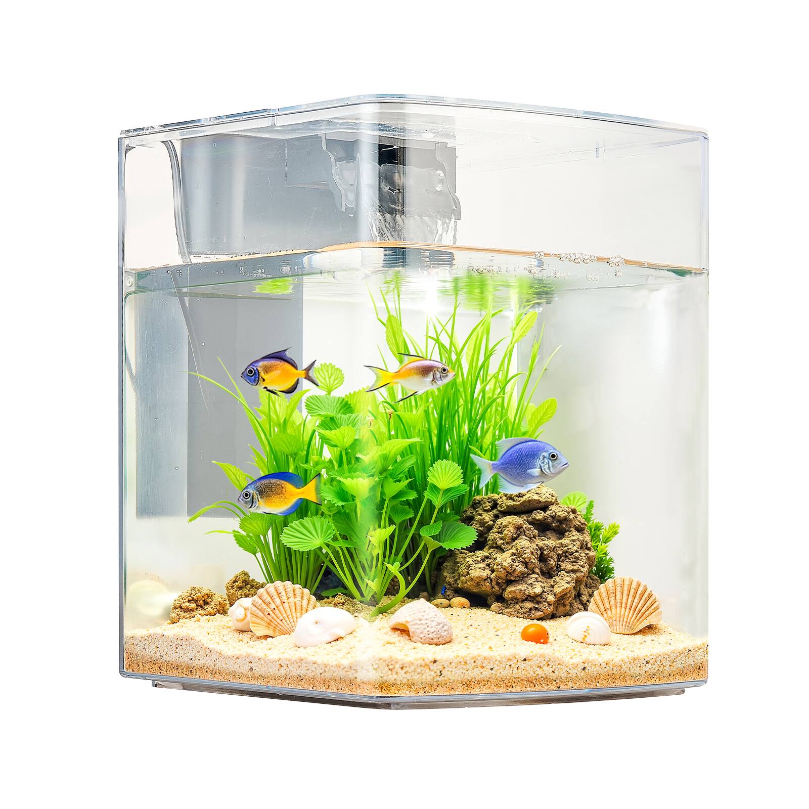 Alt View 1. HOMLUX - 2 Gallon Fish Tank Aquarium Smart Arch Clear GPPS 3 Color Self Cleaning - Black.