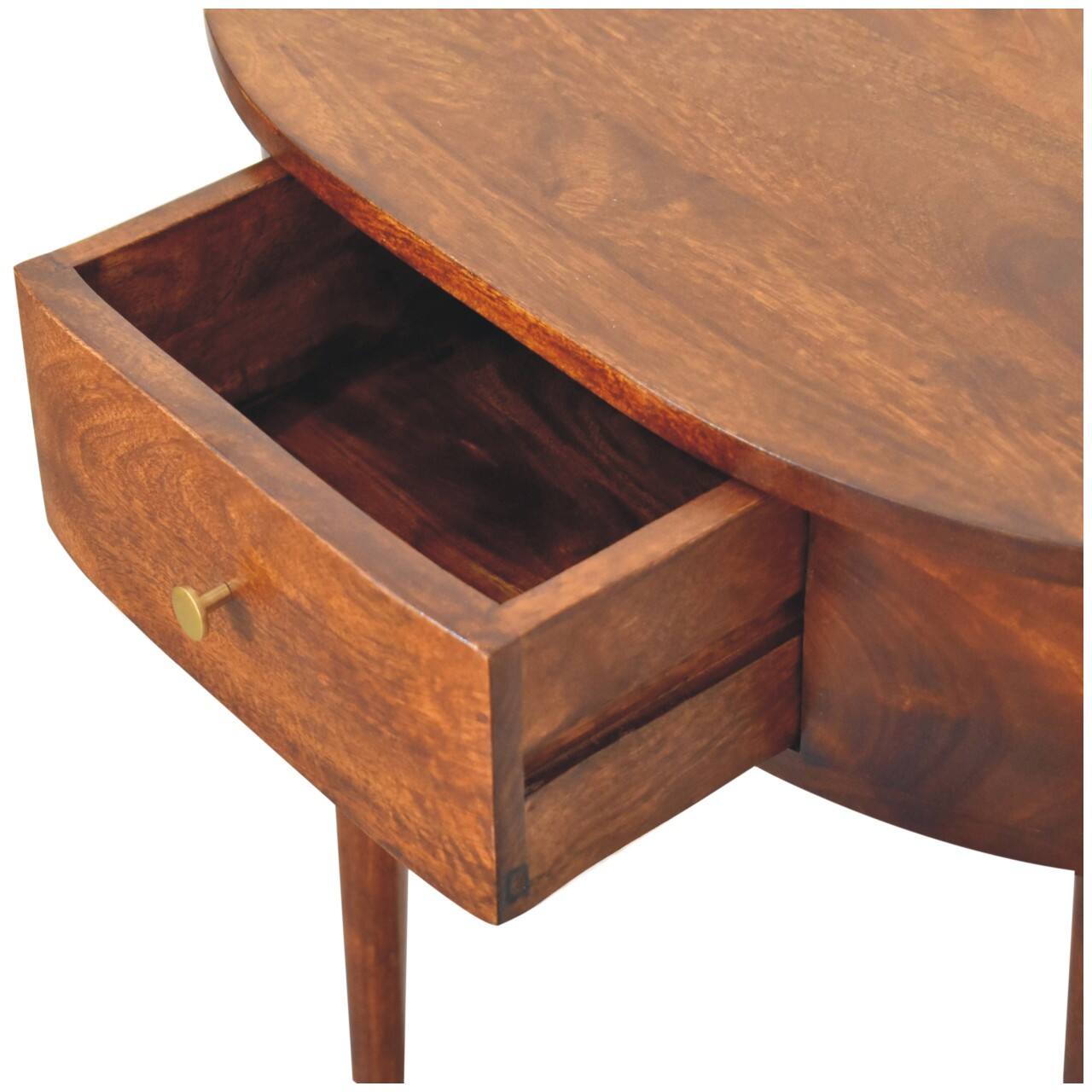 Alt View 3. Artisan Furniture - Artisan Furniture Backless Mounted Chestnut Console, Nordic Style, 1 Drawer - Dark Brown.