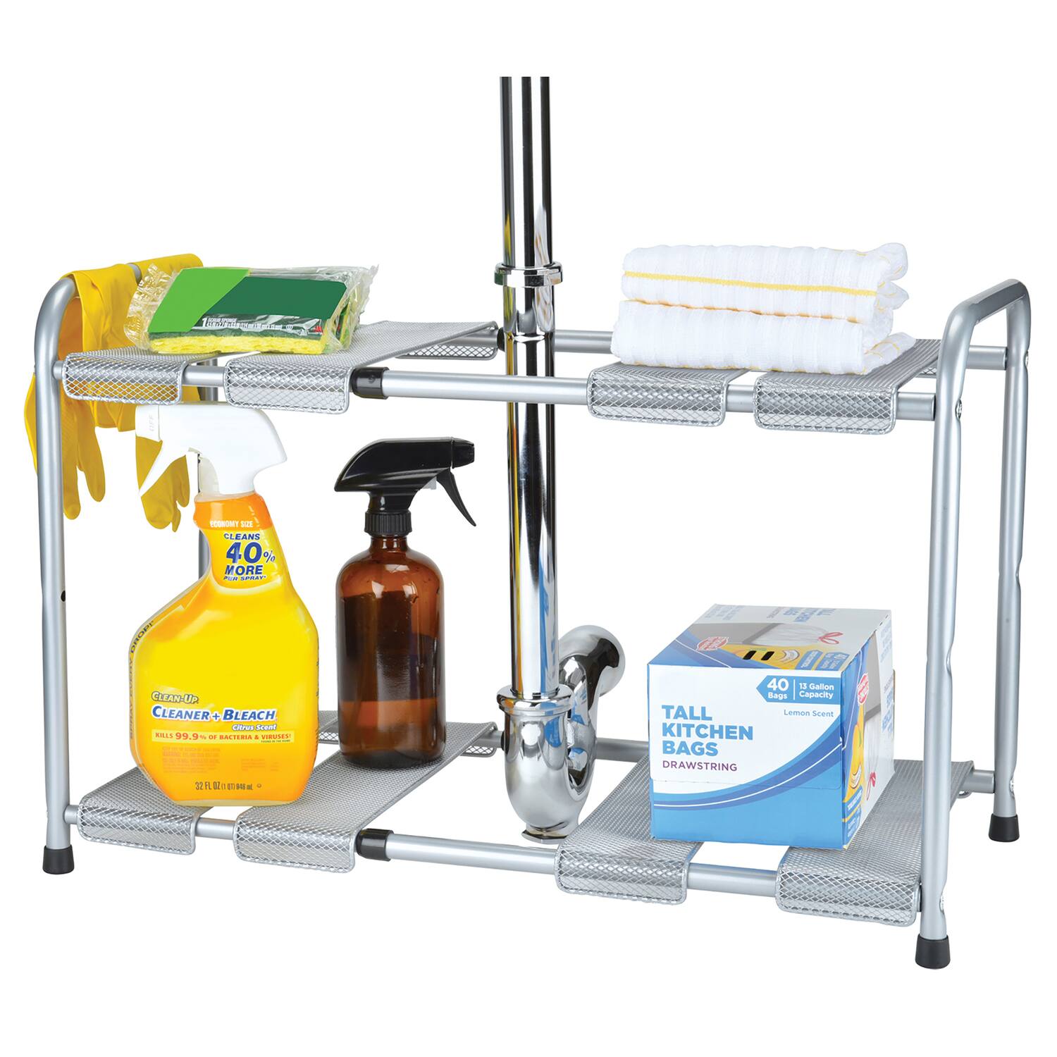 ECOKONY SIZE CLEANS 40% MORE  
CLEAN-UP. CLEANER + BLEACH  
Citrus Scent KILLS 99.9% OF BACTERIA & VIRUSES  
32 FL OZ (0.94 L)  

65%  
ESS  

1 40 13 Gallon Bags Capacity  
TALL Lemon Scent KITCHEN BAGS DRAWSTRING