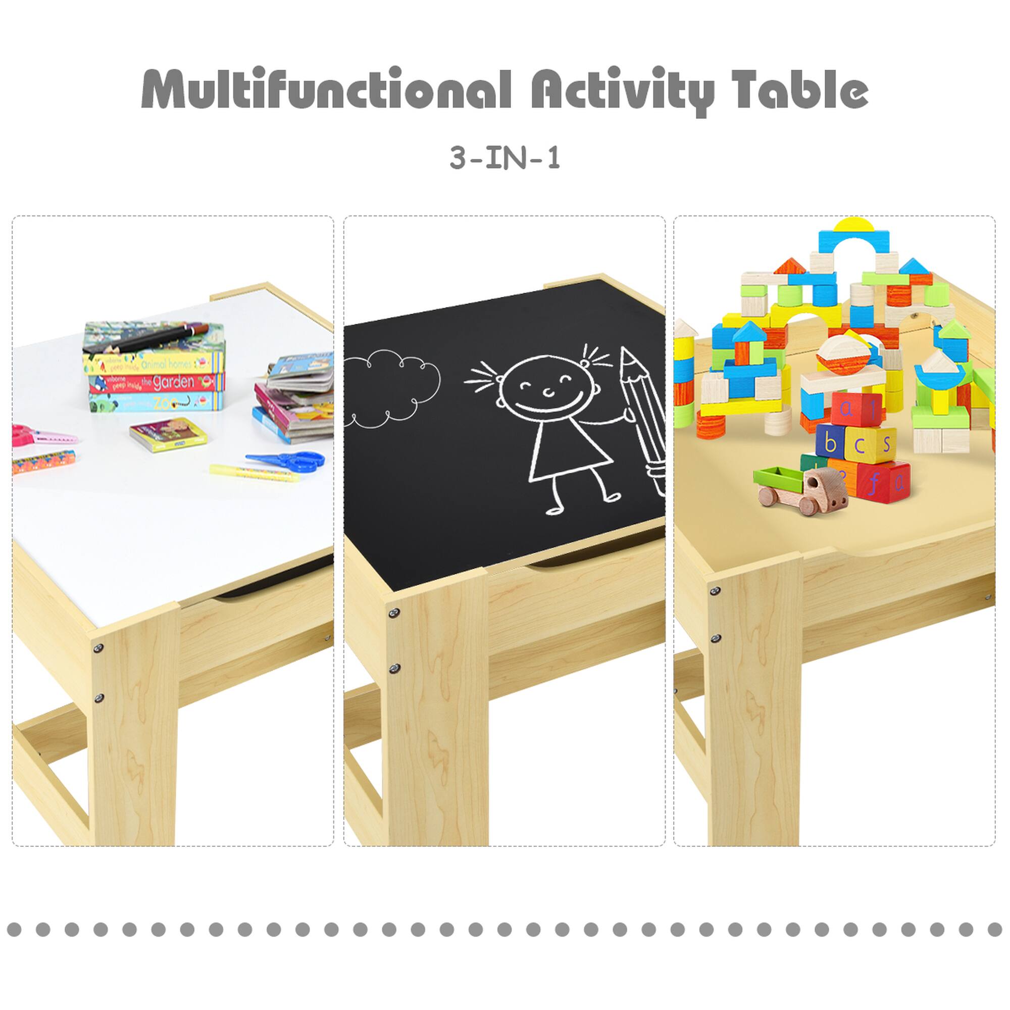 Multifunctional Activity Table 3-IN-1 - Orine hones cams thet pen m garden  a 1 b C S f a