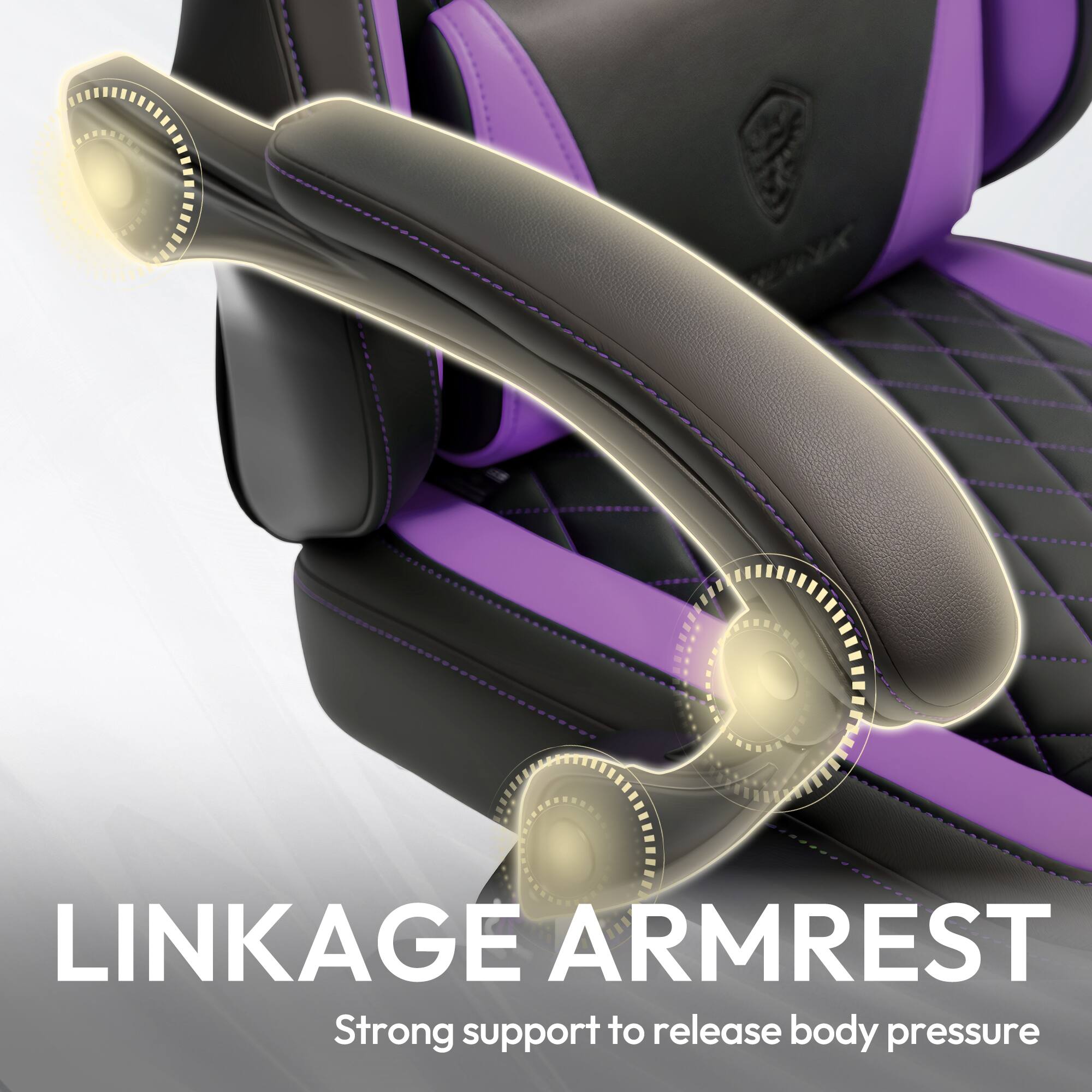 LINKAGE ARMREST  
Strong support to release body pressure